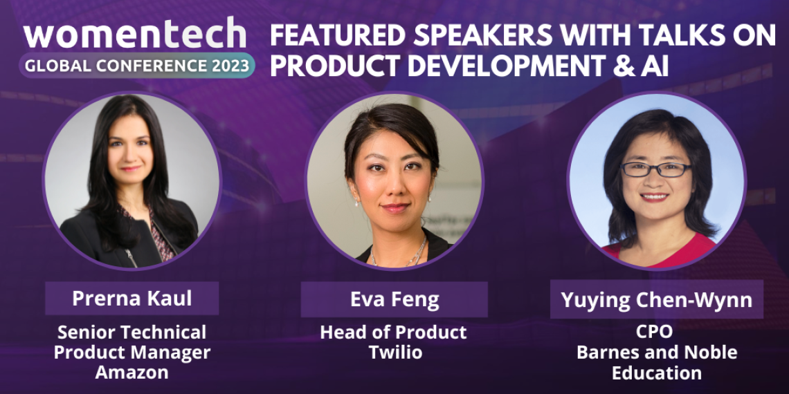 Product Development keynotes during women in tech global conference 2023