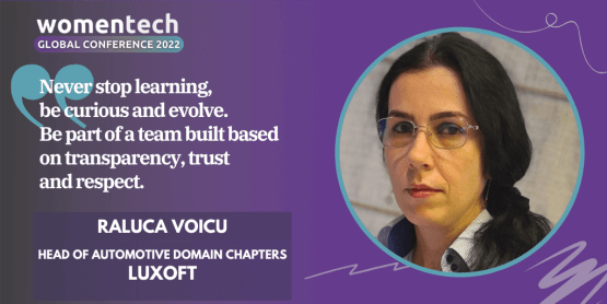 Women in Tech Global Conference Voices 2022 Speaker Raluca Voicu at Luxoft